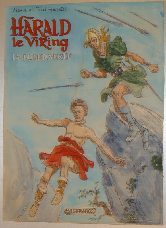 Fred & Liliane Funcken, Harald Viking - Lueur verte - Projet de couverture - Couverture originale