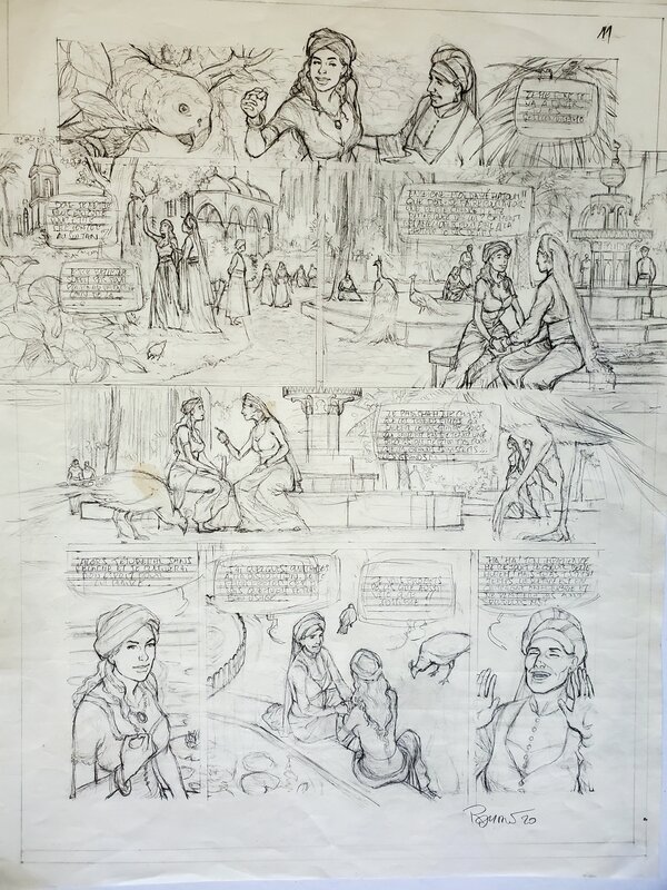 Olivier Roman, LES REINES DE SANG ROXELANE T1 LA JOYEUSE crayonné - Original art