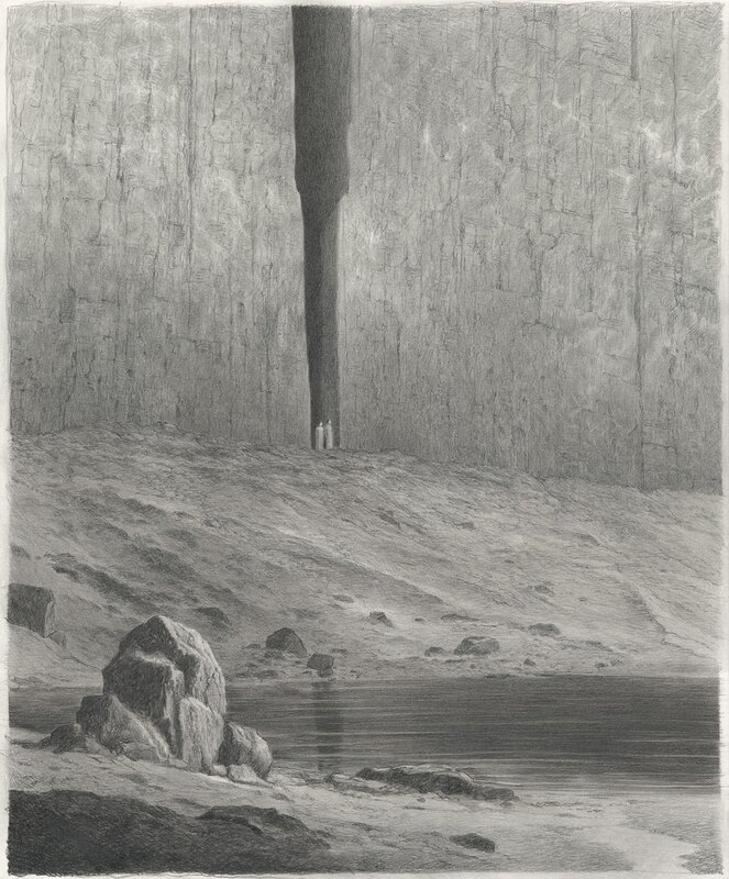 Paul et Gaétan Brizzi, L'enfer  de DANTE  - impressionnant dessin à la mine de plomb - Planche originale