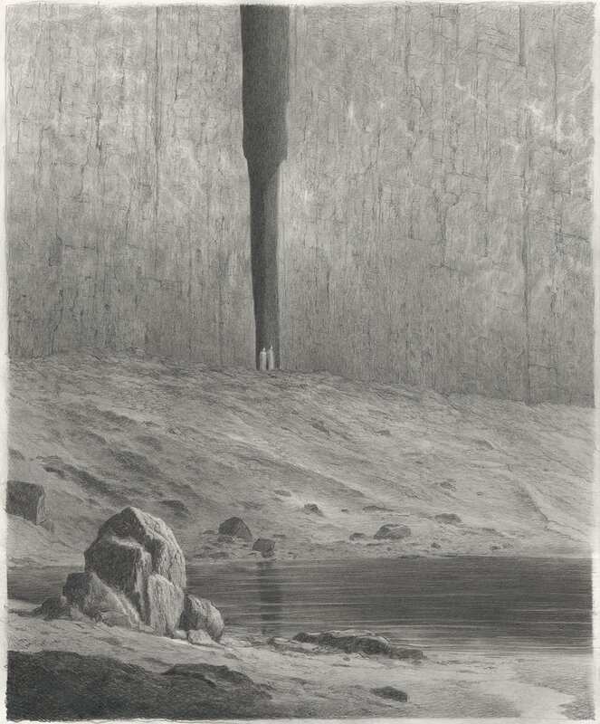 Paul et Gaétan Brizzi, L'enfer  de DANTE  - impressionnant dessin à la mine de plomb - Planche originale