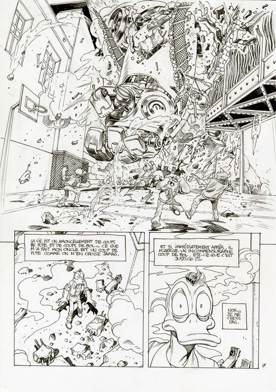 For sale - Vince, Donjon Antipodes + T10000, Rubéus Khan - Planche originale 17 - Comic Strip