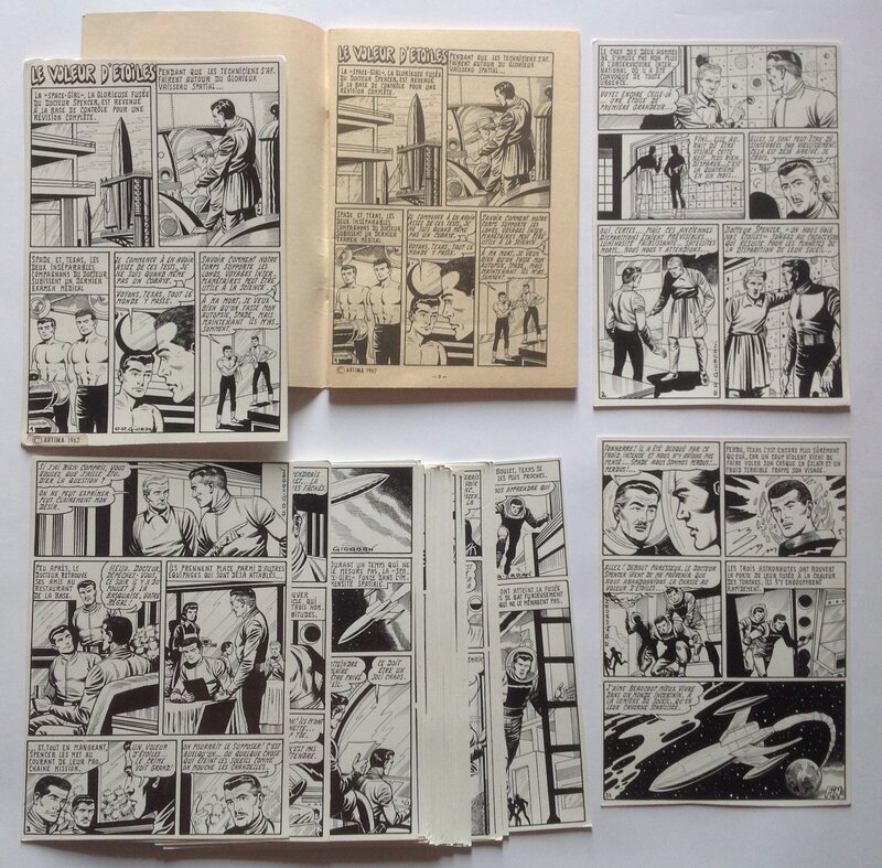 For sale - Raoul & Robert Giordan, Raoul Giordan, Robert Giordan, Giordan METEOR 112 Le Voleur D'Étoiles , 30 Planche Originale Signée , épisode Complet Artima Petit Format SF Science Fiction - Comic Strip