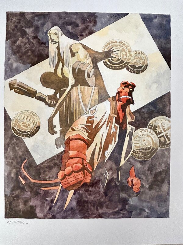 Hellboy - Hommage à Mike Mignola - Thomas Frisano - Illustration originale