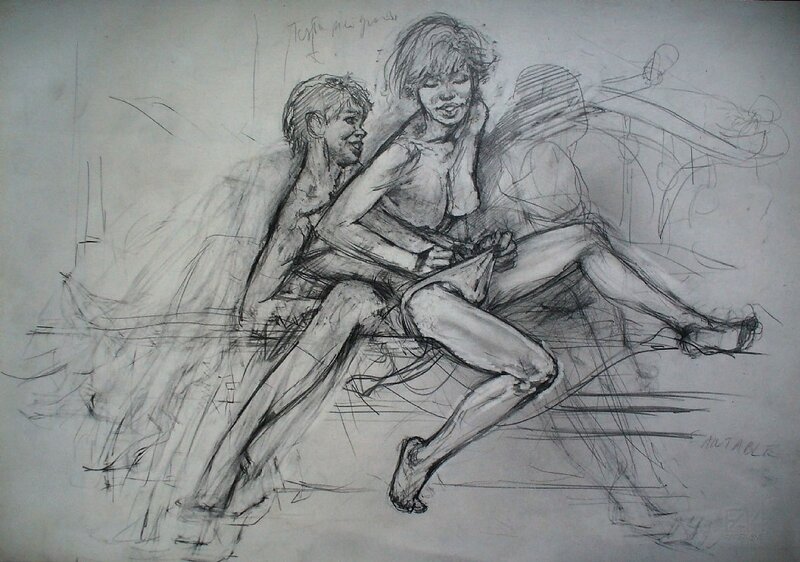 Liberatore, Deux jeunes amoureux - Original Illustration