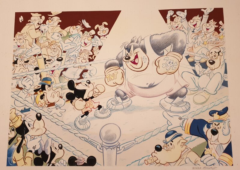 Claude Marin, Mickey le combat du siècle - Original Illustration