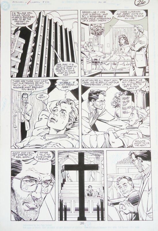 Superman 470 par Dan Jurgens, Art Thibert - Planche originale