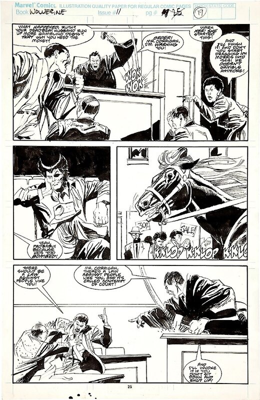 John Buscema, Bill Sienkiewicz, Peter David, Wolverine #11 page 25 - Planche originale