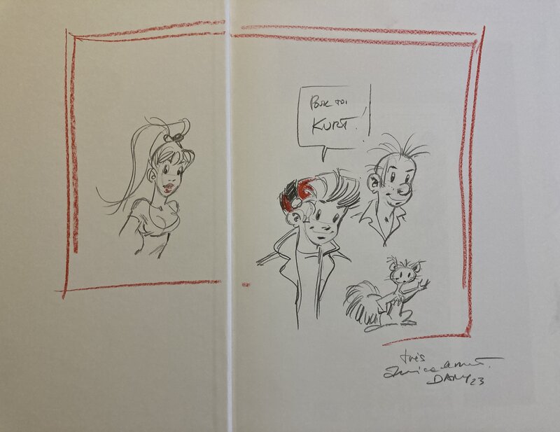 Dedicace Spirou par Dany - Planche originale