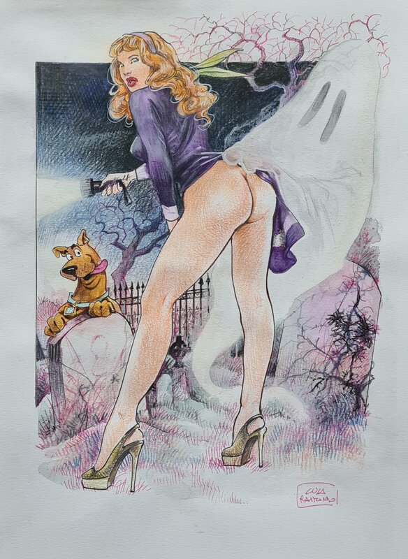 Luca Raimondo, Sexy Daphne & Scooby doo - Original Illustration