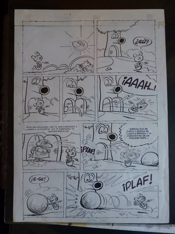 Manuel Vázquez, Complete story 3 pages Gu-Gu. - Comic Strip