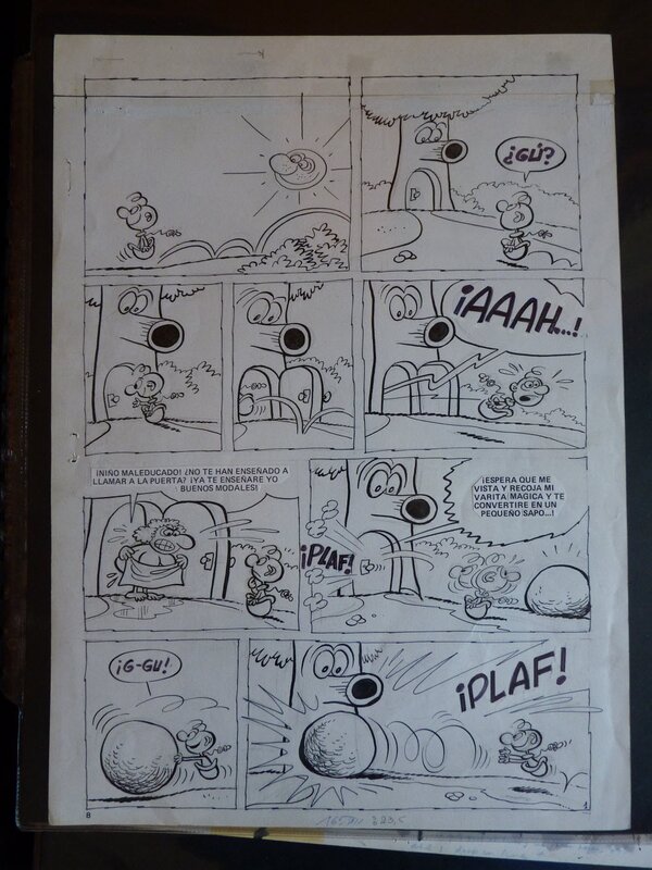 Manuel Vázquez, Complete story 3 pages Gu-Gu. - Planche originale