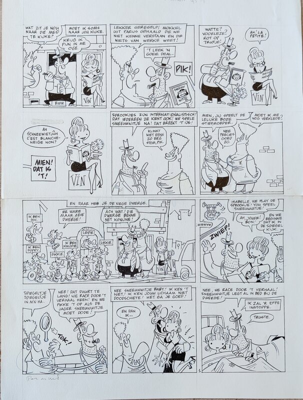 Originele pagina's Peter de Wit- Familie Fortuin - Comic Strip