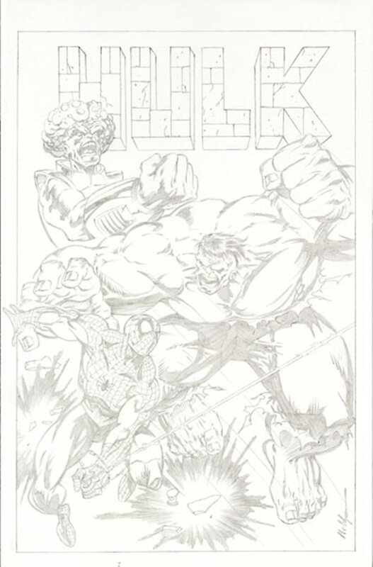 En vente - Hulk cover prelim par M.C. WYMAN - Œuvre originale