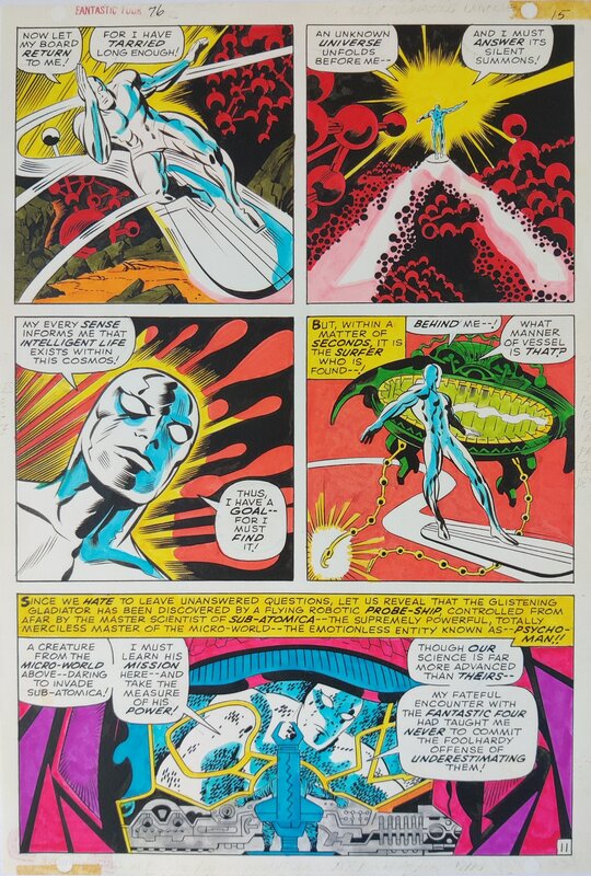 Stan Goldberg, Jack Kirby, Joe Sinnott, Silver Surfer from Fantastic Four #76 - Original Stat Colors - Color guide