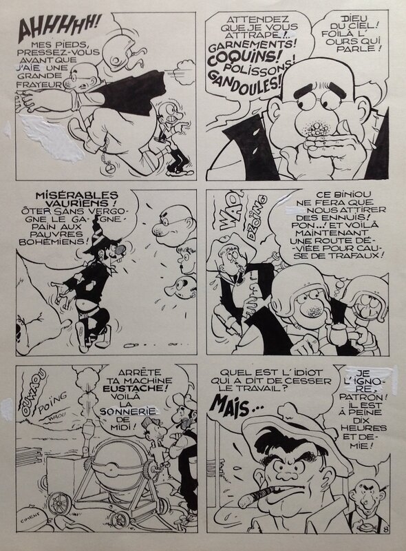 For sale - Jacques Devaux, studio Artevèze G., Atelier Chott, Devaux Jacques (Studio Artevèze G - Atelier Chott) Douglas Danifer Planche Originale 8 Encre de Chine petit format Rancho 1956 - Comic Strip