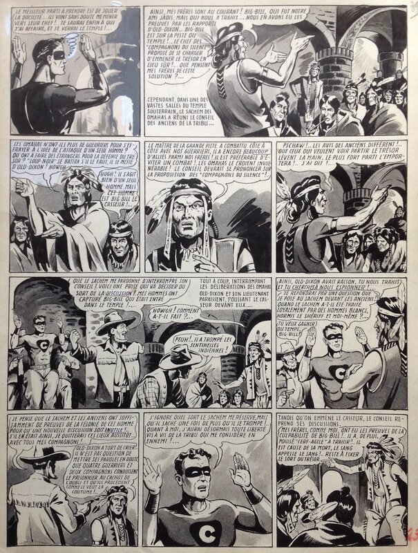 For sale - Maurice Besseyrias Big Bill Le Casseur Planche Originale 1 titre BB 67 Big Bill a disparu .., Encre Lavis Atelier Chott 1952 Top - Comic Strip