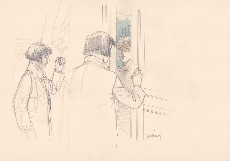 Le Cahier bleu by André Juillard - Original Illustration