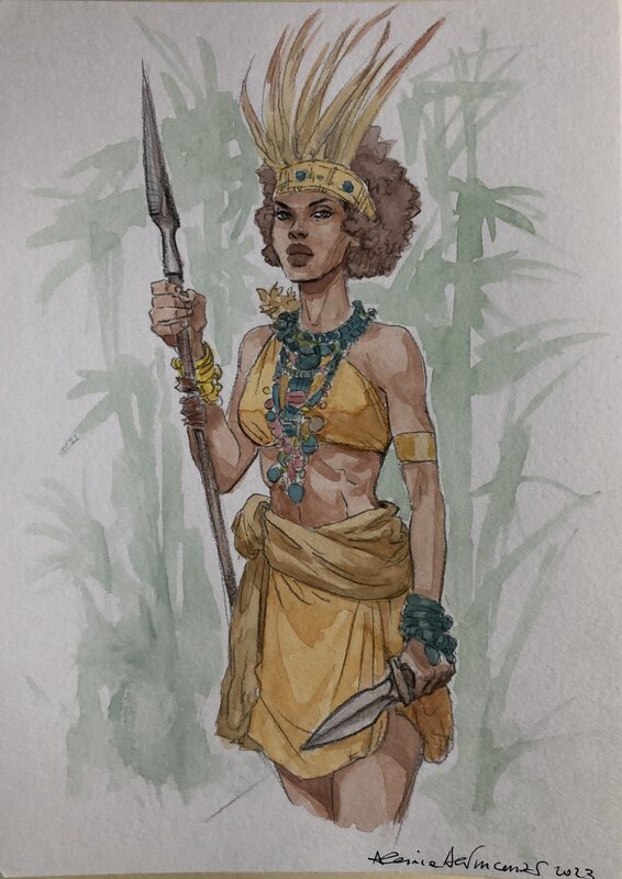 Njinga by Alessia de Vincenzi, Jean-Pierre Pécau - Original Illustration