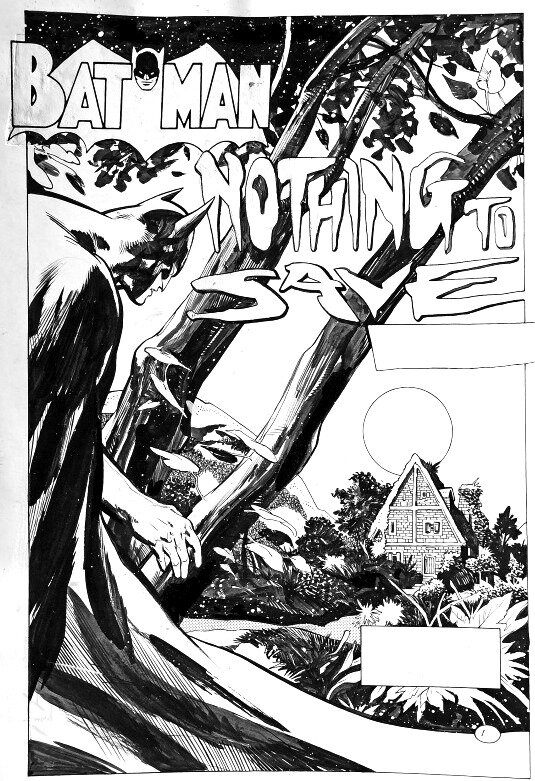 En vente - Baggi, Couverture Batman, Nothing to save, essai DC comics, 1998. - Planche originale