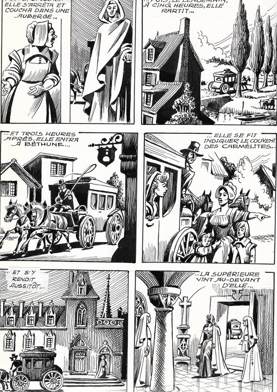 Eugène Gire, Les Trois mousquetaires, planche 13 - parution dans Brik n°105 - Planche originale