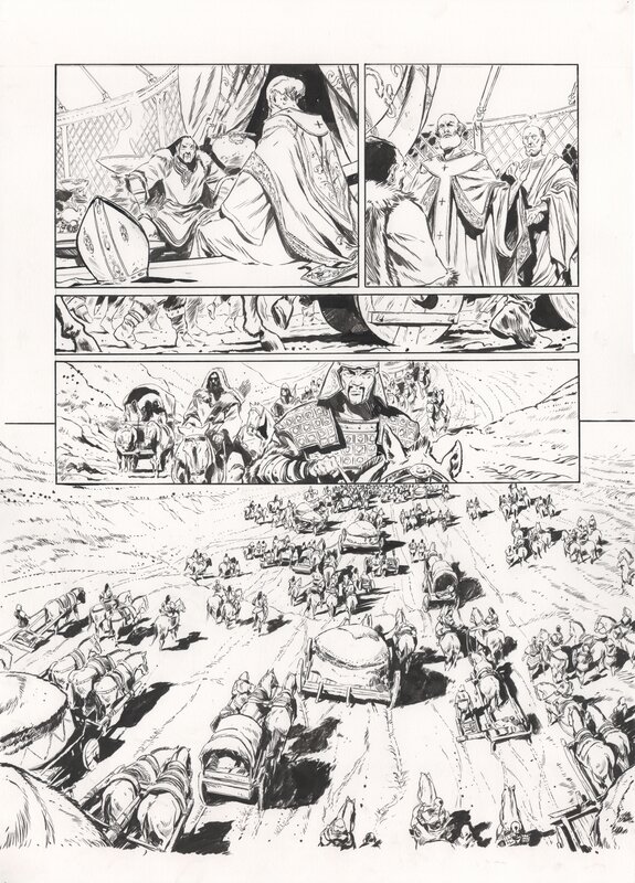 La Horde des Huns par Stefano Carloni - Planche originale