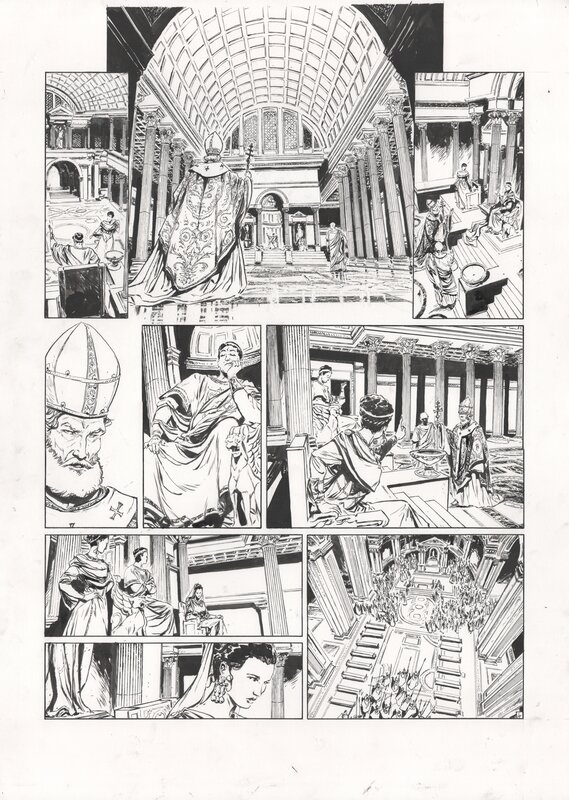 Stefano Carloni, Valentinien III et Léon le grand - Planche originale