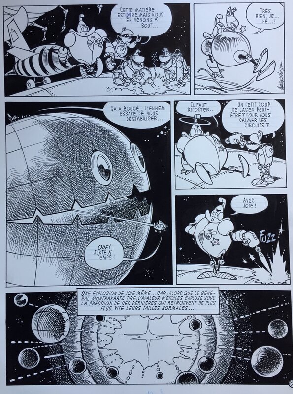 Giorgio Cavazzano, François Corteggiani, Claude Marin, Cavazzano, Timothée Titan#2, L'avaleur d'étoiles, planche n°43, 1988. - Planche originale