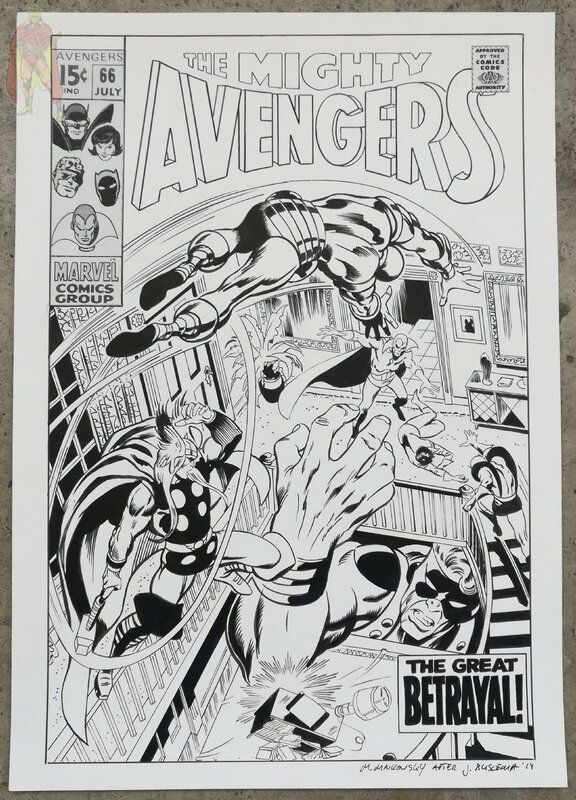 Michael Maikowsky, Avengers 66 (Recréation d'après John Buscema) - Original Cover