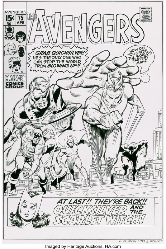 Michael Maikowsky, Avengers 75 (Recréation d'après John Buscema) - Couverture originale