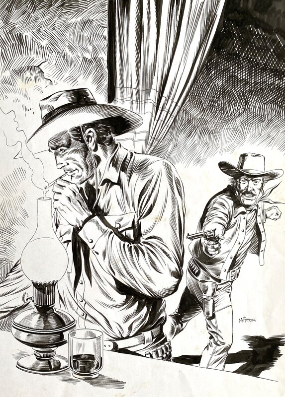 Spécial Rodeo n°63 par Jean-Yves Mitton - couverture originale avec Tex Willer - Comic Art - Comic Strip