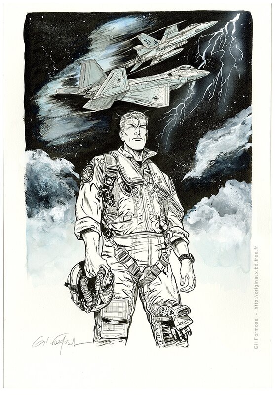 Gil Formosa, Buck DANNY  F-22   F-18 - Planche originale