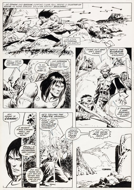 John Buscema, Tony DeZuniga, Marvel Super Special - Le temple de l'idole d'or - T9 p.16 - Planche originale