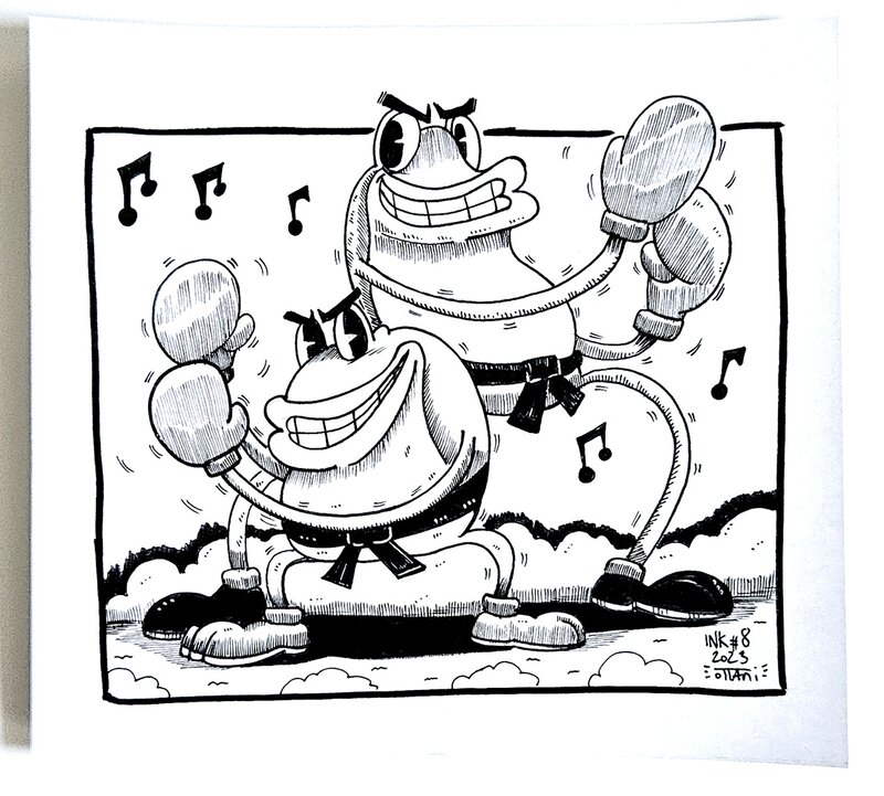 Dessin original de l'Inktober 2023 : Clip Joint Calamity de Cuphead par oTTami ! - Illustration originale