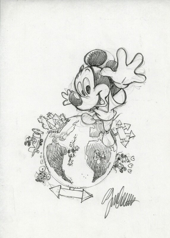 Giorgio Cavazzano, Walt Disney, Crayonné Mickey - DISNEY- COUVERTURE MICKEY PARADE N°236 - Couverture originale