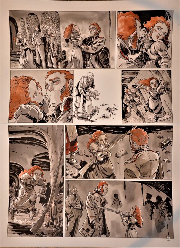 En vente - Tiburce Oger, Planche 18 l'enfer pour aube tome 2 - Planche originale