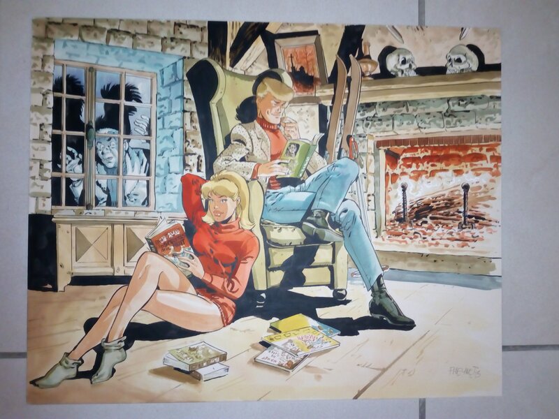 Peinture originale ric hochet / felix meynet - Original Illustration