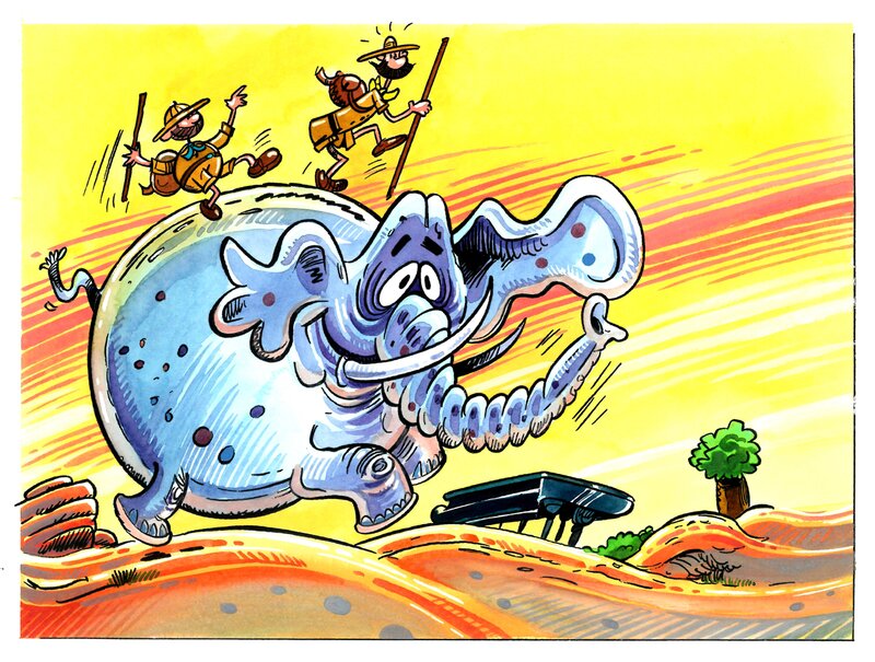 Tadeusz Baranowski, Maciej Mazur, Wojtek Olszówka, Hirsute et bulle / Kudłaczek i Bąbelek - Original Illustration