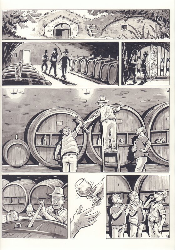 En vente - Boris Guilloteau - un grand Bourgogne oublié - Tome 2 -Planche originale page 12 - Planche originale