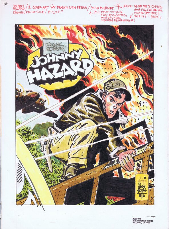 Johnny Hazard #2 Cover by Alex Toth for Dragon Lady Press - Couverture originale