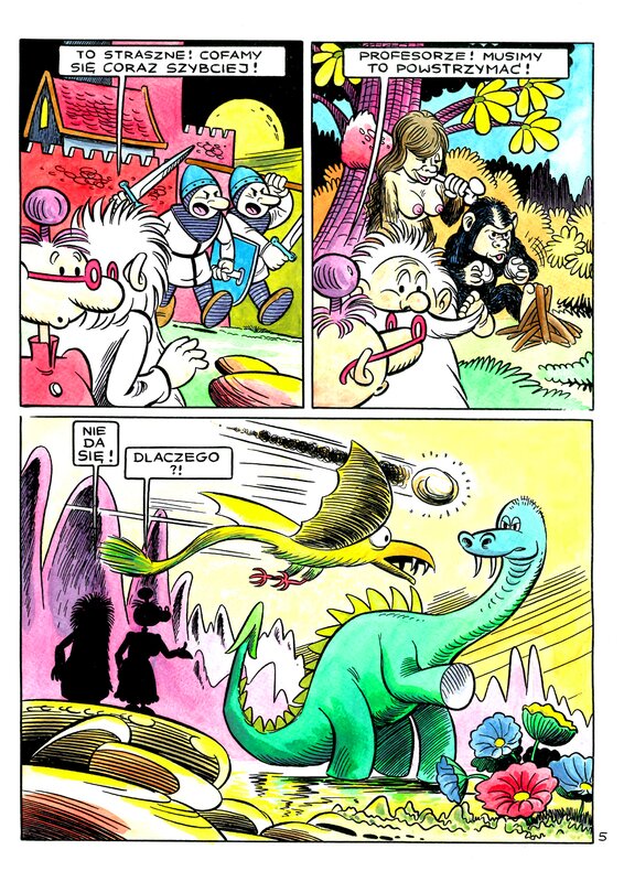 Wojtek Olszówka, Tadeusz Baranowski, Big ZNIK - Aventures du professeur Nerwosolek / Przygody Profesorka Nerwosolka Page 5 first version - Comic Strip