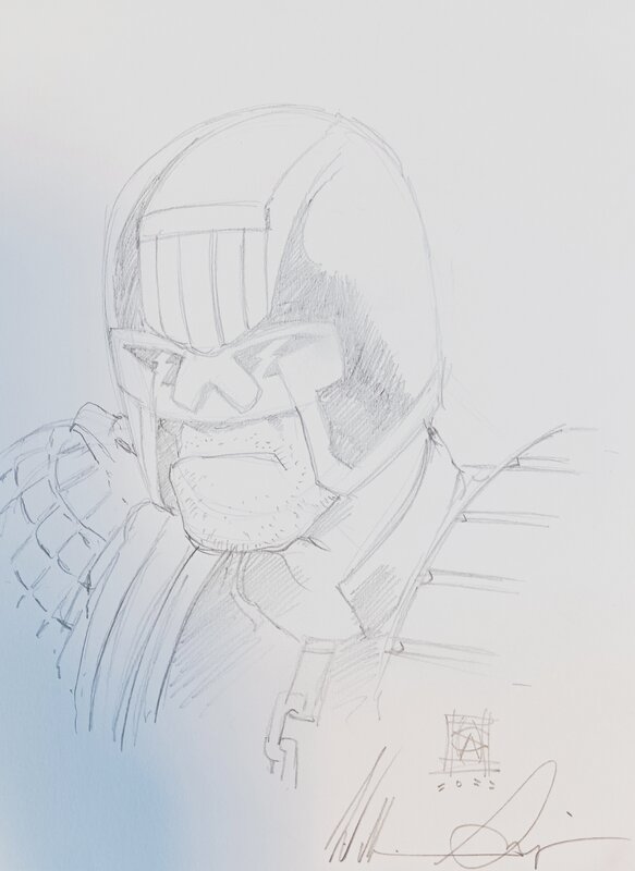 Sketch judge dredd par Will Simpson - Illustration originale