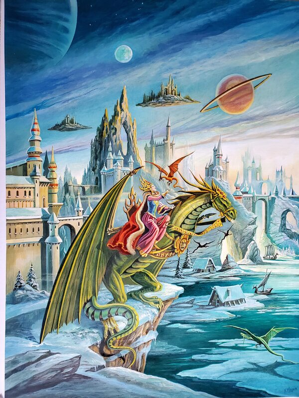 Magnin, LA DRAGONNERIE  couleur directe - Illustration originale