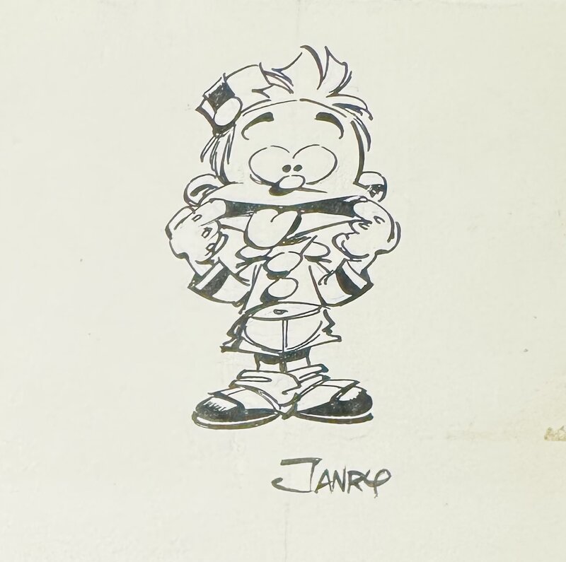 Petit Spirou - Janry -1993 - Pour autocollant Dupuis - Original Illustration