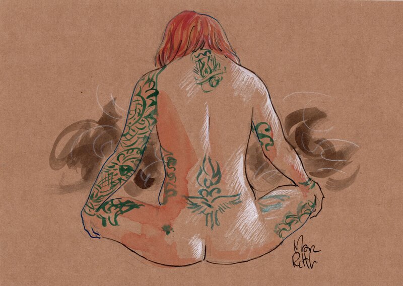 For sale - Marc Rouchairoles, Emmanuelle Tatouée 03 - Original art