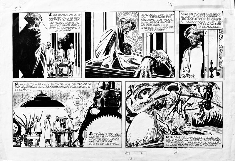 Alberto Breccia, Hector Oesterheld, Mort Cinder  - Los ojos de plomo Pg.37 - Planche originale