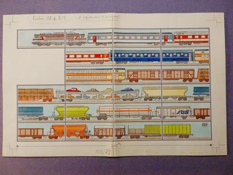 Claude Dubois, Locomotive BB7211 #trains - Planche originale