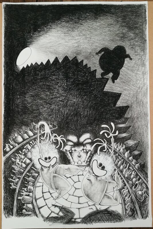 En vente - Laurent Houssin, Milo et les Biencomilfo P23 - Illustration originale