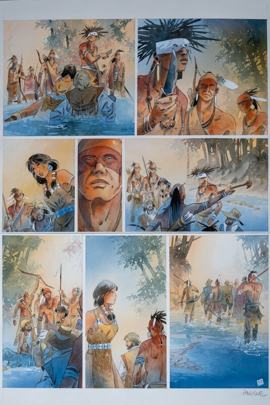 Pocahontas par Patrick Prugne - Planche originale