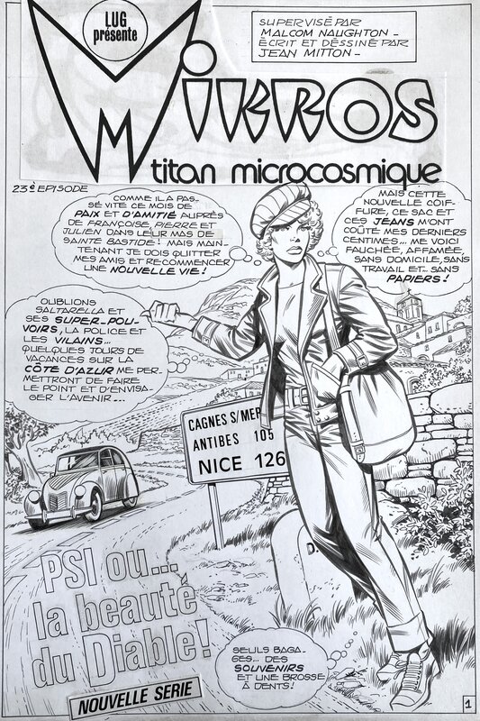 Jean-Yves Mitton, Mikros - PSI ou... la beauté du Diable ! - Titans no 57 - planche originale n°1 - comic art - Comic Strip
