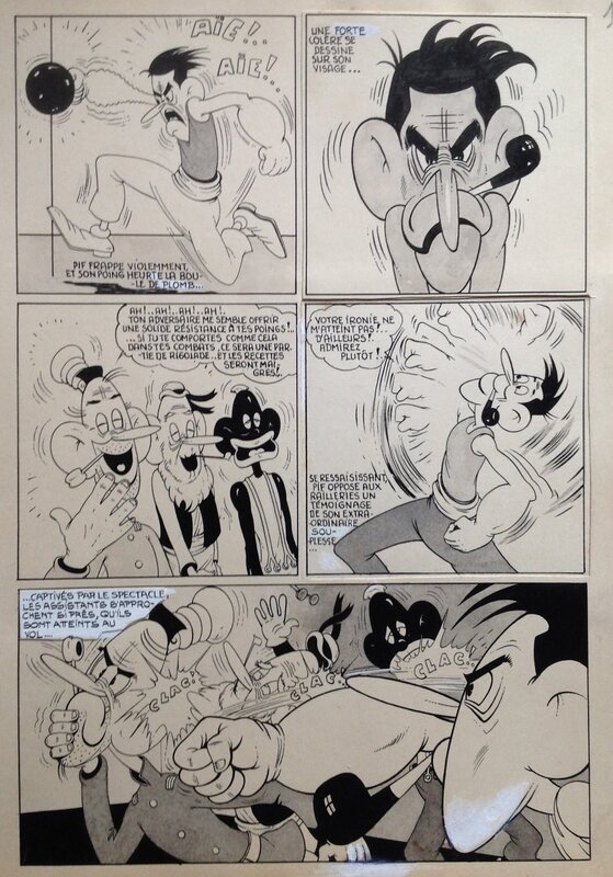 For sale - André Rey ( Atelier Chott ) Planche Originale 14 Cap' tain Paf 4 Sport santé - Humour Bd Rc 1952 Pierre Mouchot ( très Calvo ) - Comic Strip